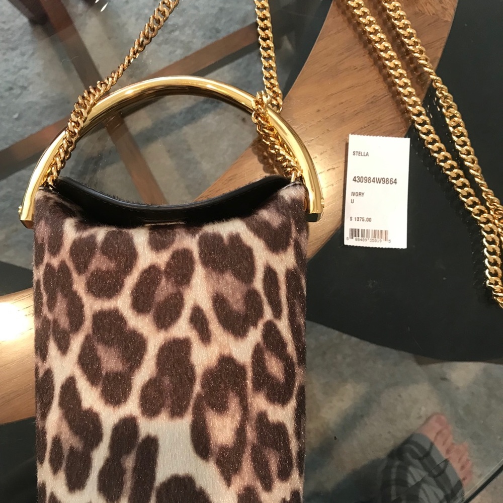 Stellah Leopard Print Bag with Gold Accents